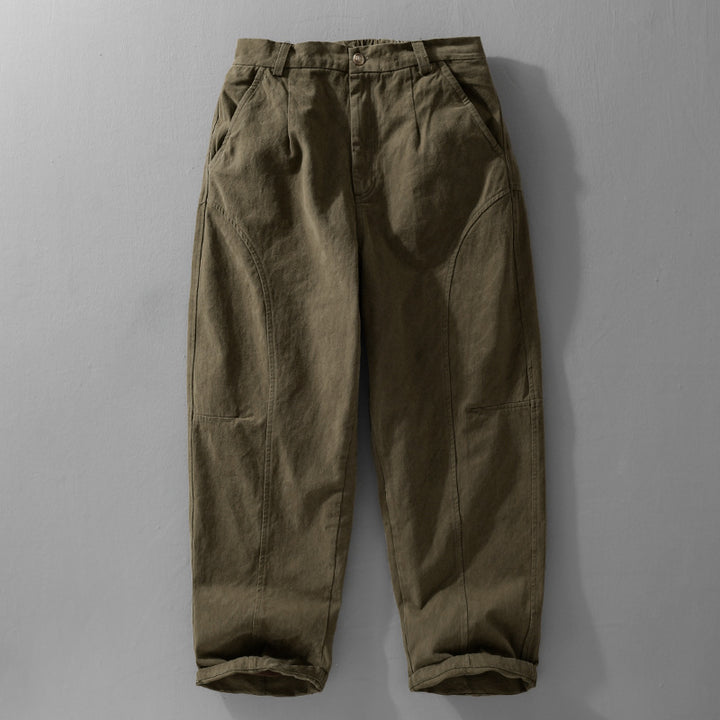 Herren Lockere Cargohose im Utility‑Stil mit verstärkten Kniepaneelen und konischem Bein Echoarchiv