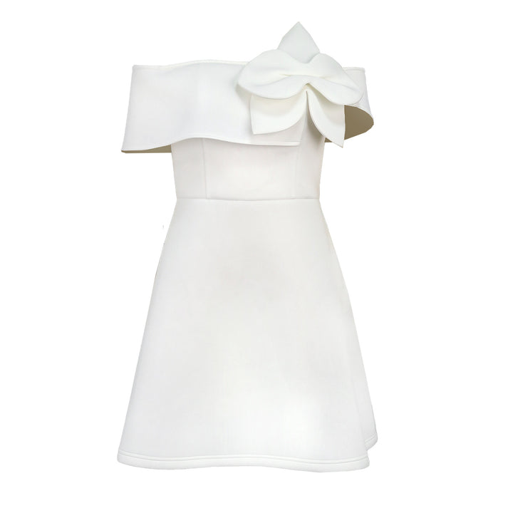 Damen Off-Shoulder Kleid mit großem Schleifenakzent Echo Archiv