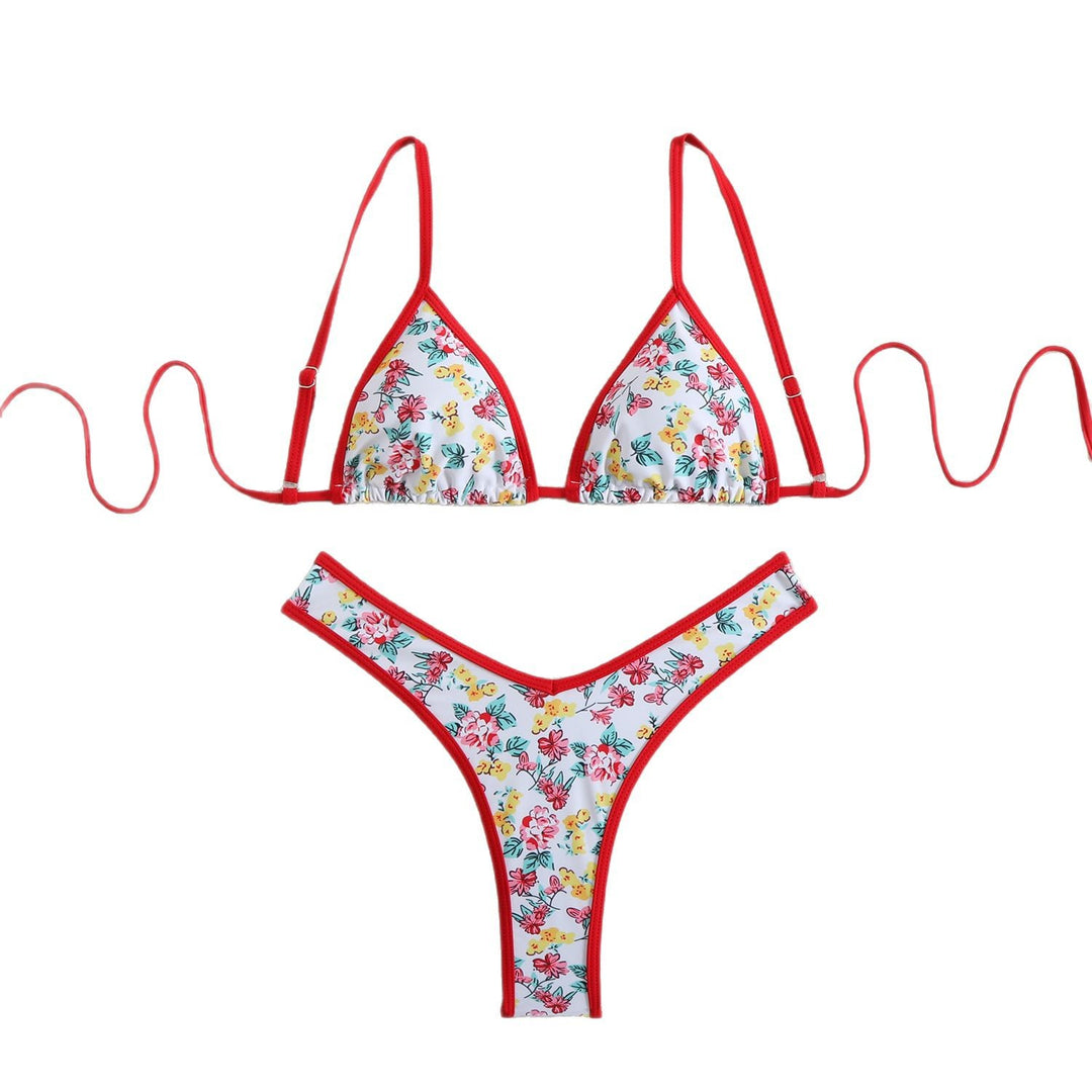 Damen Triangel-Bikini-Set mit floralem Muster und verstellbaren Trägern Echo Archiv
