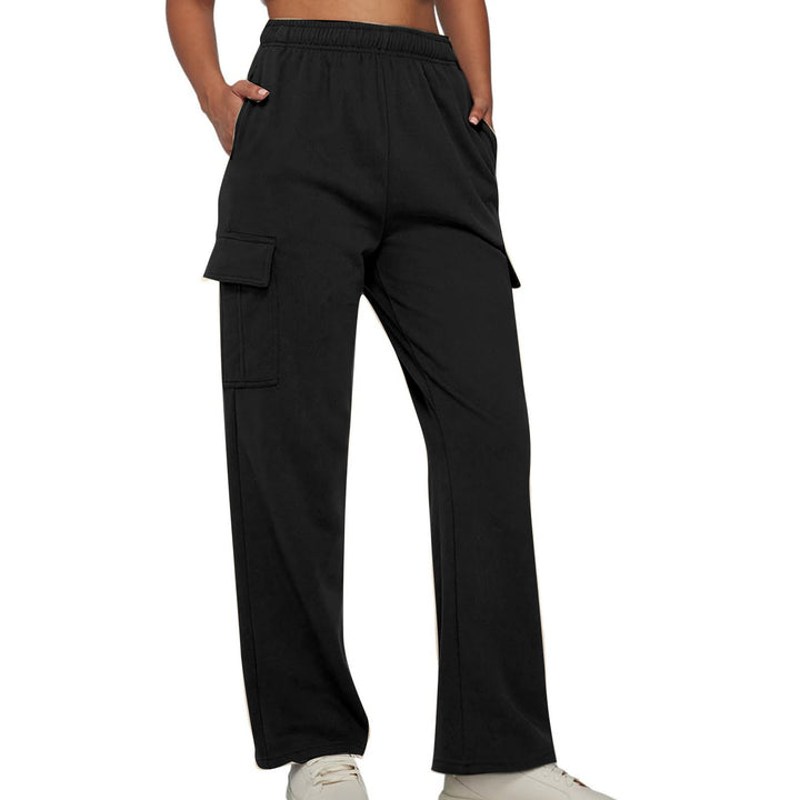 Damen nan lässige Cargo-Freizeithose mit weitem Bein elastischem Bund und aufgesetzten Taschen Echo Archiv