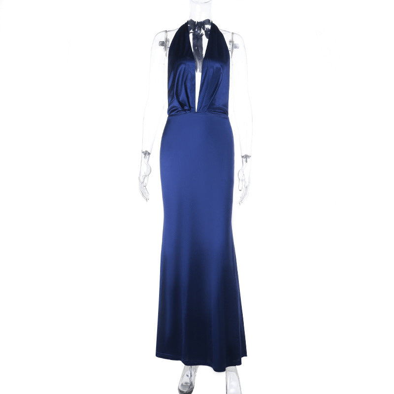 Damen Elegantes Halter-Maxikleid aus luxuriösem satin Echo Archiv
