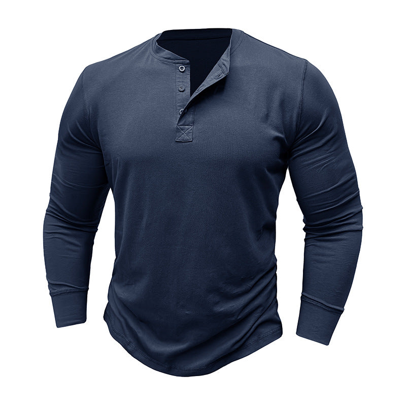 Herren Langarm-Henley-Shirt mit moderner Knopfleiste und zeitgemäßem Schnitt Echoarchiv
