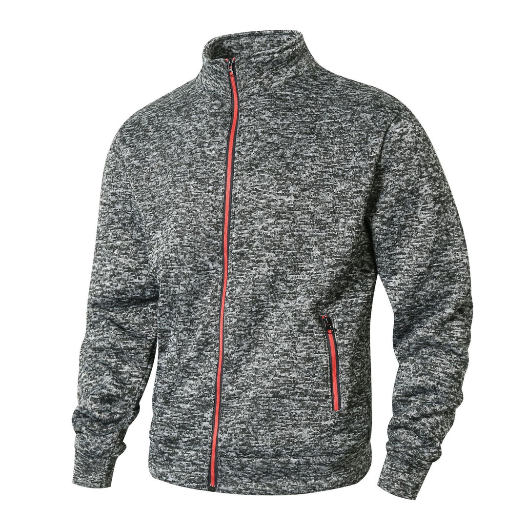 Herren sportliche Fleecejacke mit praktischem Stehkragen und durchgehendem Reißverschluss Echoarchiv