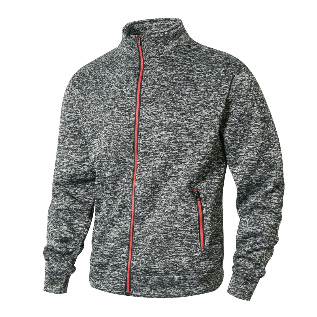 Herren sportliche Fleecejacke mit hohem Kragen und Reißverschlüssen – Cavarno