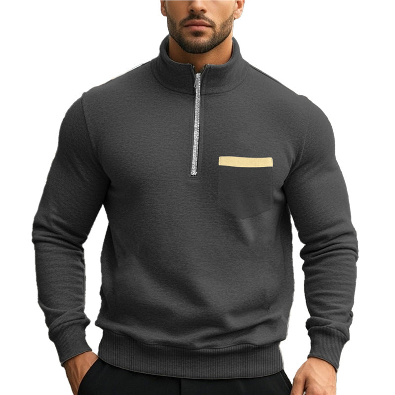 Herren Sweatshirt mit Reißverschluss und Brusttasche Echoarchiv