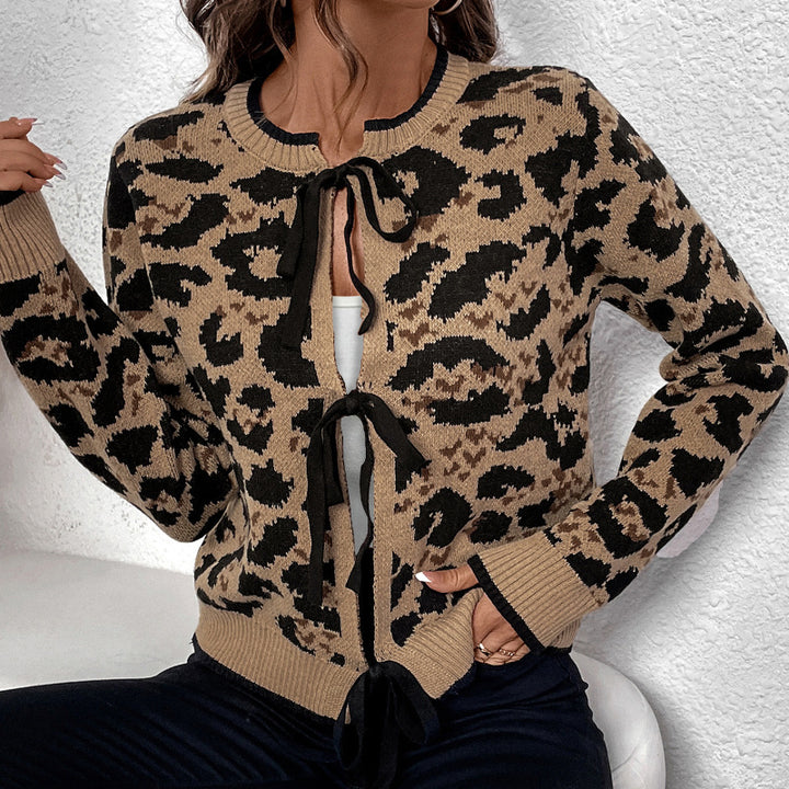 Damen Lässiger Cardigan mit Leo-Muster Echo Archiv