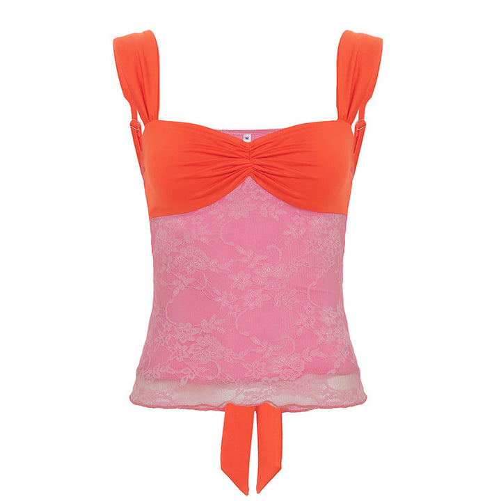 Damen Komfortables Oberweite Tanktop mit eleganter Spitze Echo Archiv