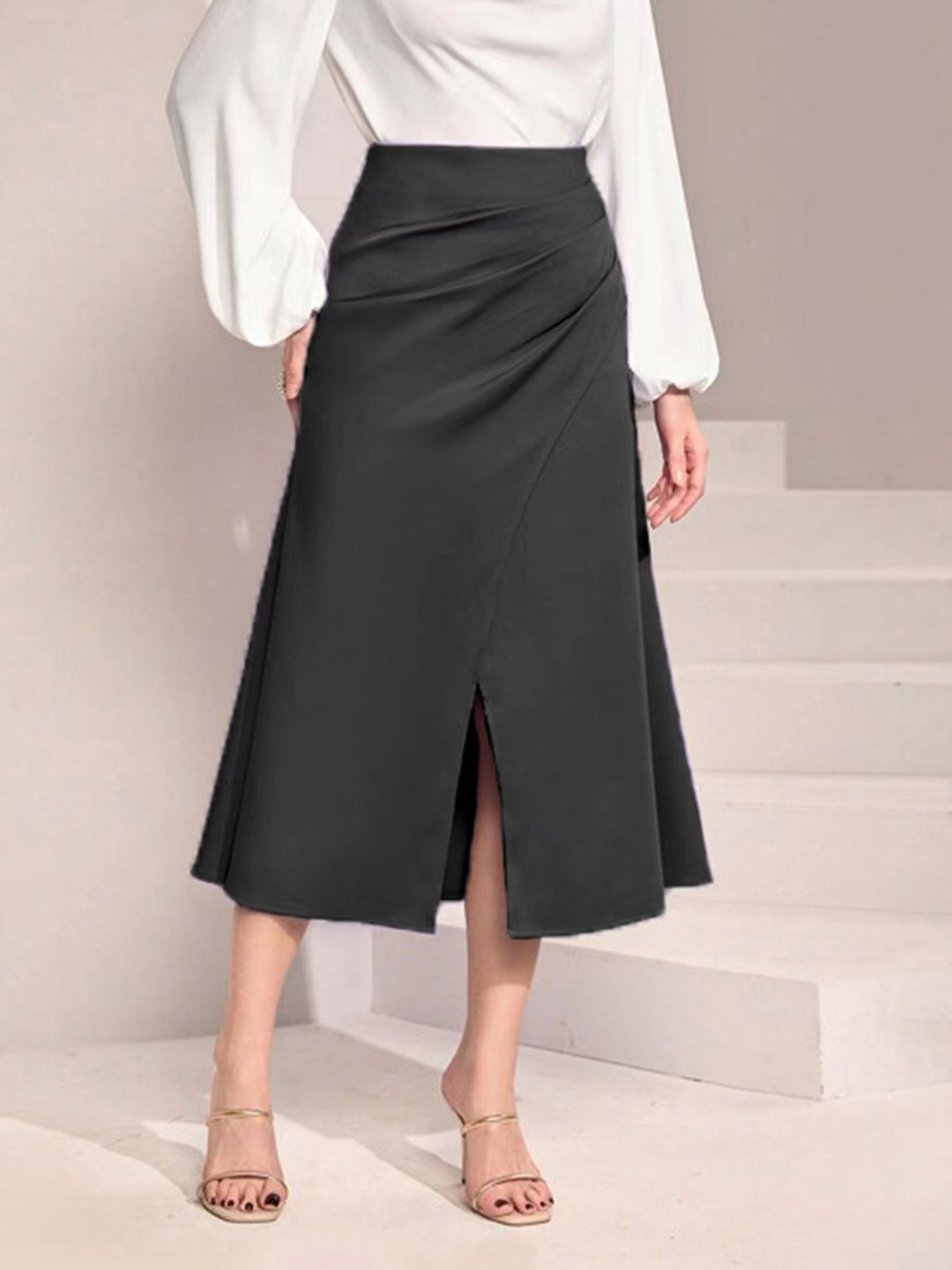 Damen Midirock mit asymmetrischem Schnitt und elegantem Schlitz Echo Archiv