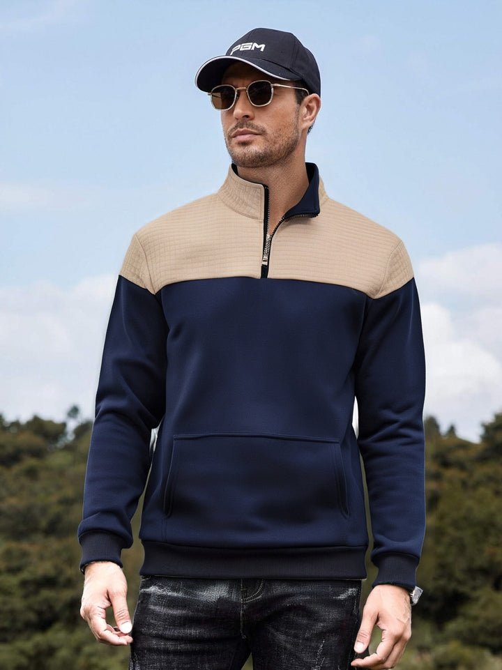 Herren funktionale Sweatjacke mit hochschließendem Kragen und praktischer Kängurutasche Echoarchiv