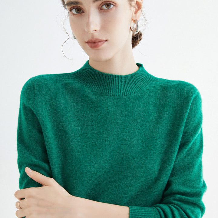 Damen Kurz-Mockneck-Pullover aus Kaschmir‑Look mit leichter Flauschoptik Echoarchiv