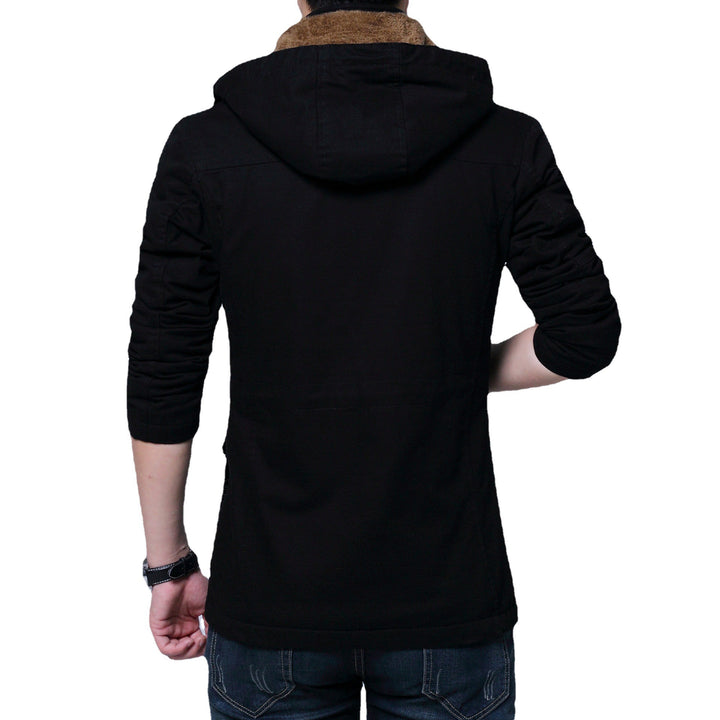Herren Canvas‑Utility‑Parka mit Kapuze und Teddyfutter – Taviero