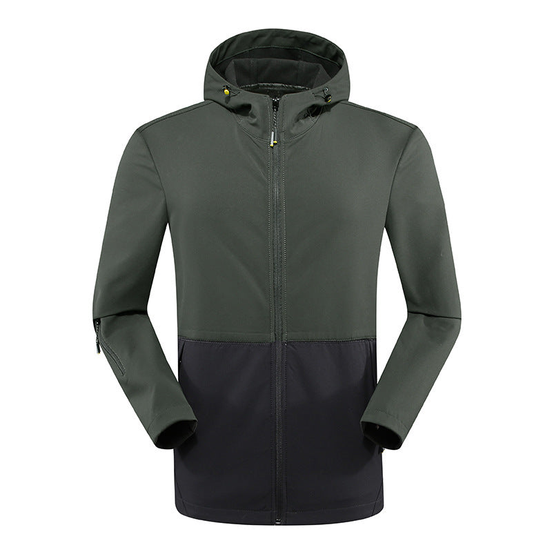 Herren leichte Softshell-Hybridjacke mit Kapuze wind- und wasserabweisend – Taviero