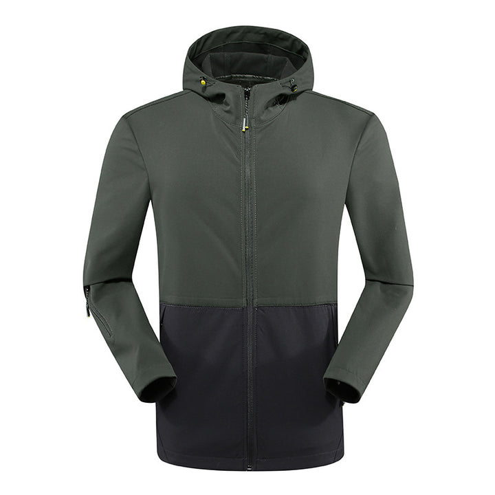 Herren leichte Softshell-Hybridjacke mit Kapuze wind- und wasserabweisend – Taviero