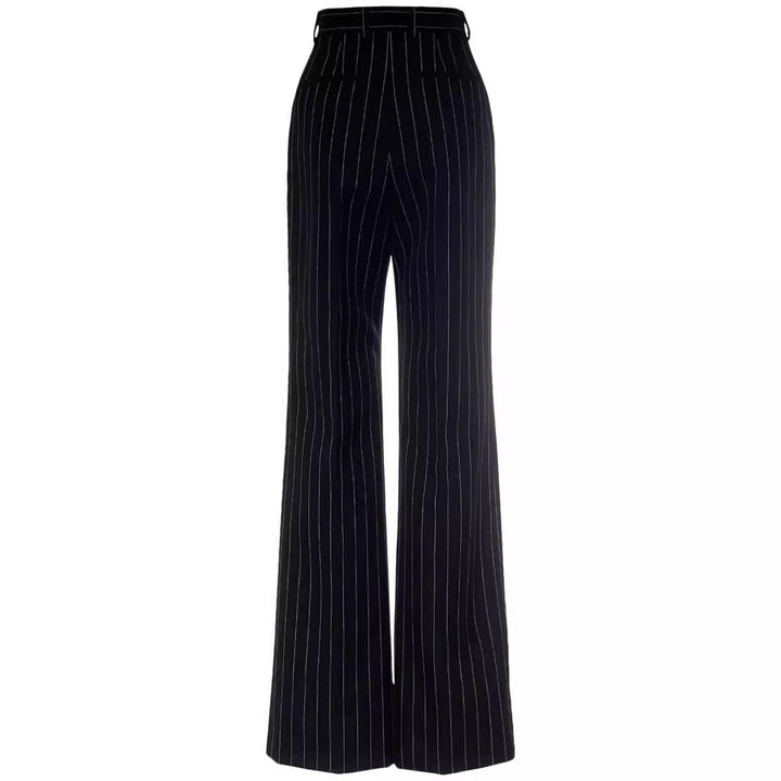 Damen Hochtaillierte weite Nadelstreifen-Hose im Tailoring-Stil Echoarchiv
