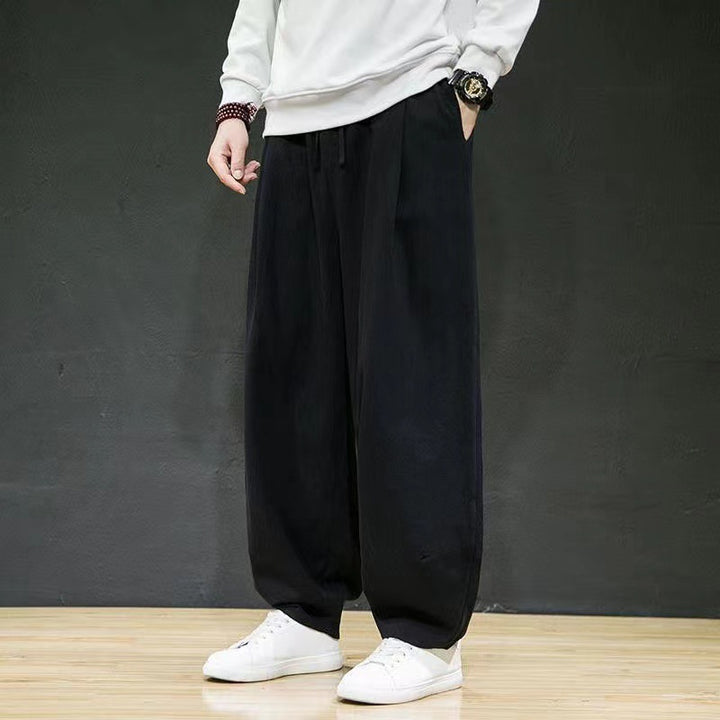 Herren nan oversized Relax-Fit Baumwoll-Jogpants mit tiefem Schritt, Tunnelzug und seitlichen Eingrifftaschen Echo Archiv
