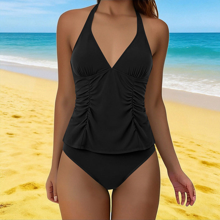Damen Tankini mit Rüschendetail und hohem Schnitt Echo Archiv