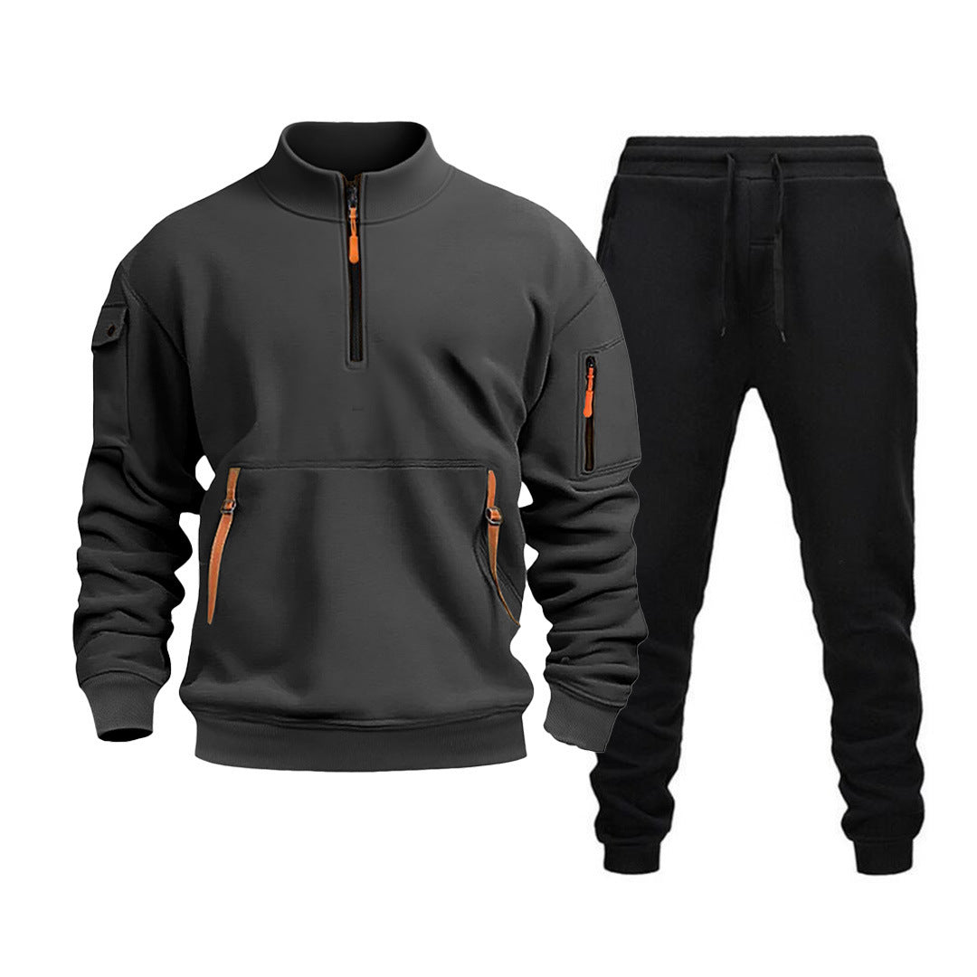 Herren moderner Sportanzug mit funktionalen Taschen und Reißverschlussdetails Echoarchiv