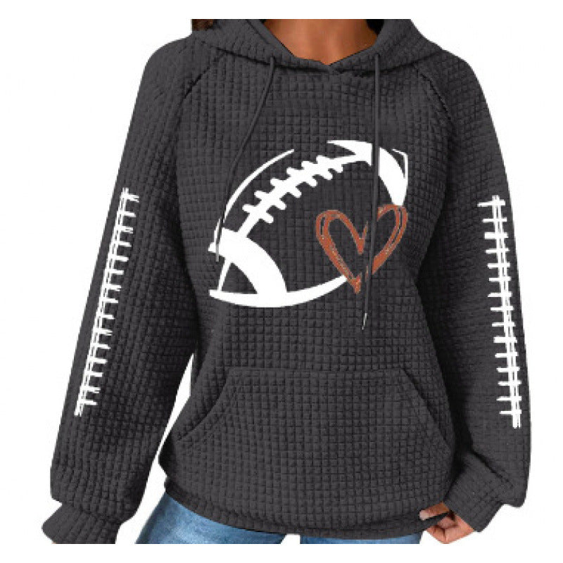 Damen Bequemer Kapuzenpullover mit Herzmotiv Echoarchiv