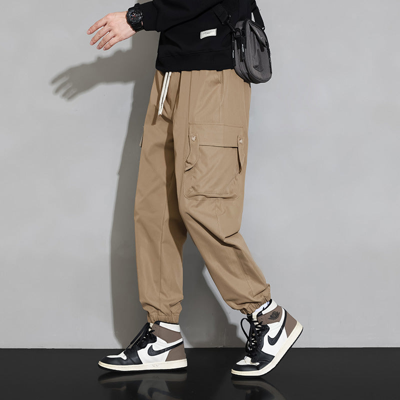Herren Cargo‑Jogginghose mit Multifach‑Taschen, Kordelzug und elastischem Beinabschluss – Bravaro