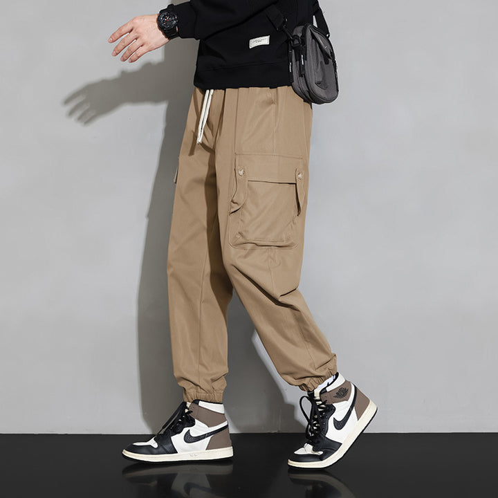 Herren Cargo‑Jogginghose mit Multifach‑Taschen, Kordelzug und elastischem Beinabschluss – Bravaro