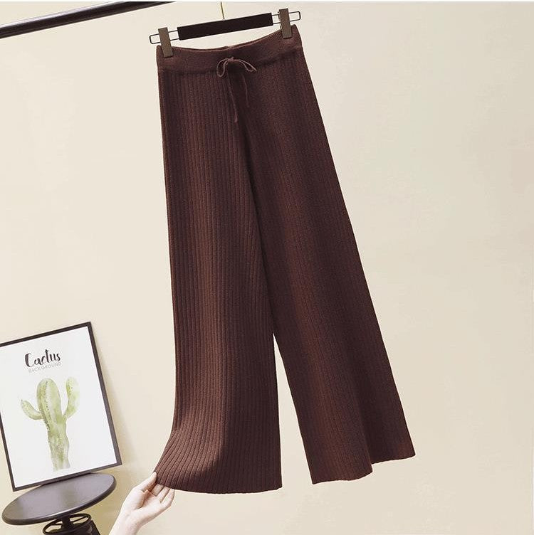 Damen Bequeme Rippstrickhose mit Kordelzug Echo Archiv