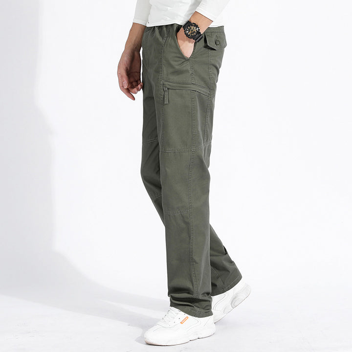 Damen lockere Cargo-Hose mit elastischem Bund, Mehrfachtaschen und Knieabnähern – Avélisse