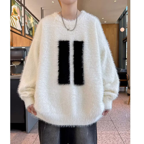 Unisex Grobstrick Pullover mit stylischem Motiv Echoarchiv