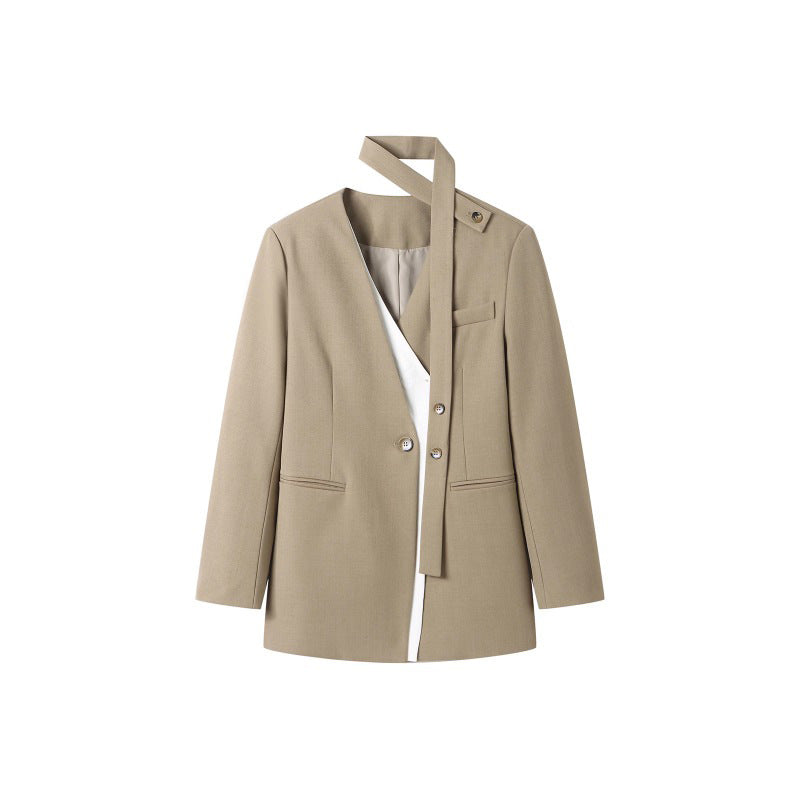 Damen Übergrößen Blazer mit asymmetrischem Design Echoarchiv