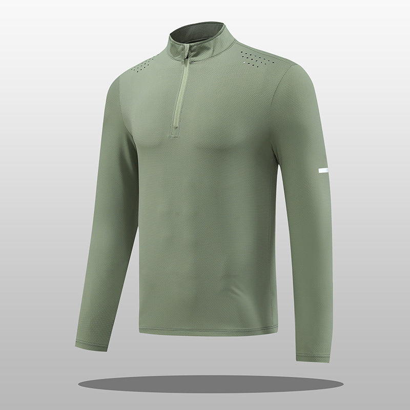 Herren Funktions-Langarmshirt mit Reißverschluss und atmungsaktivem Material Echoarchiv