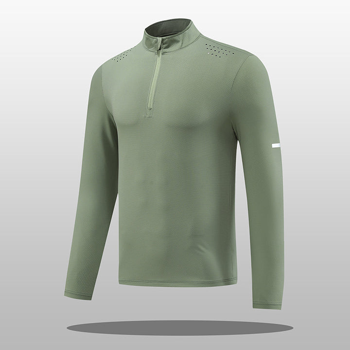 Herren Funktions-Langarmshirt mit Reißverschluss und atmungsaktivem Material Echoarchiv