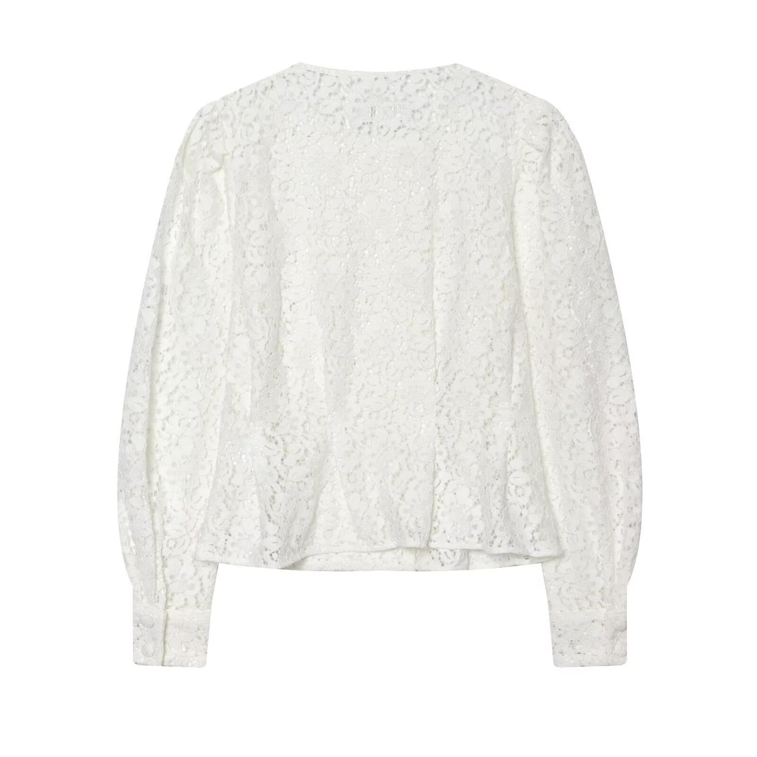 Damen Spitzenjacke mit zarter Blumen-Spitze, dekorativer Knopfleiste und ballonärmeln Echo Archiv