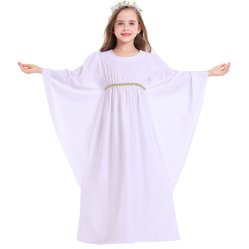 Mädchen märchenhaftes Kleid mit weitem Ärmeln und floralem Gürtel Echo Archiv