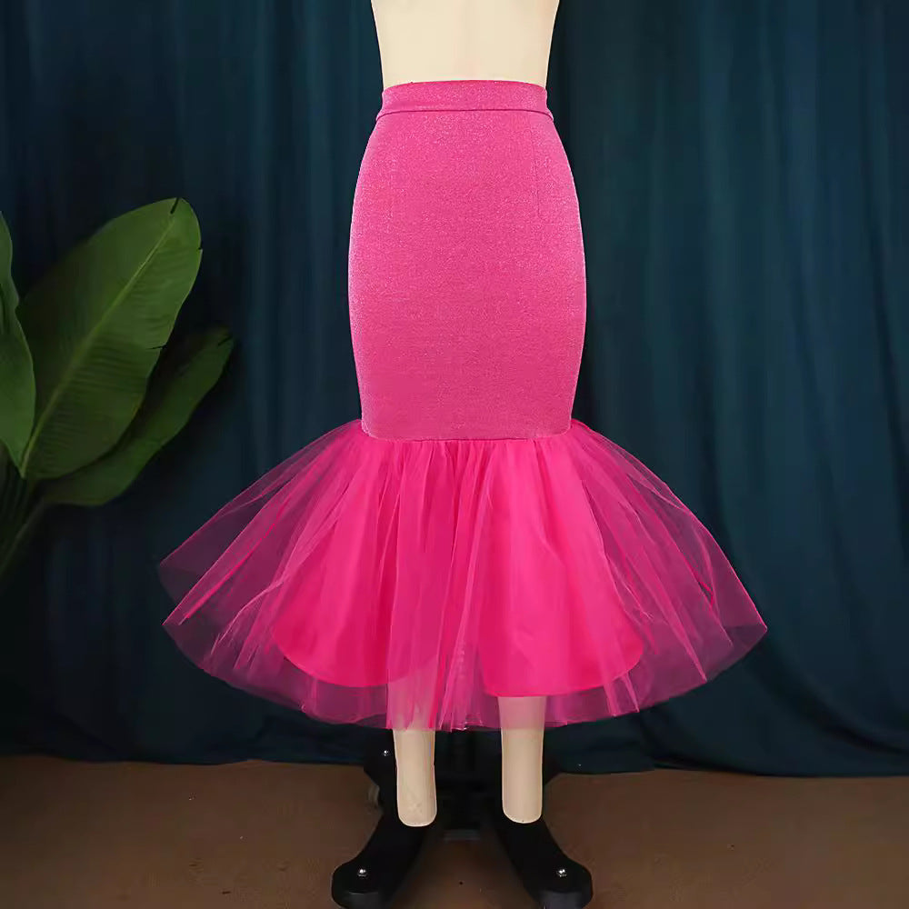 Damen eleganter Pencilrock mit voluminösem Tüllsaum Echo Archiv