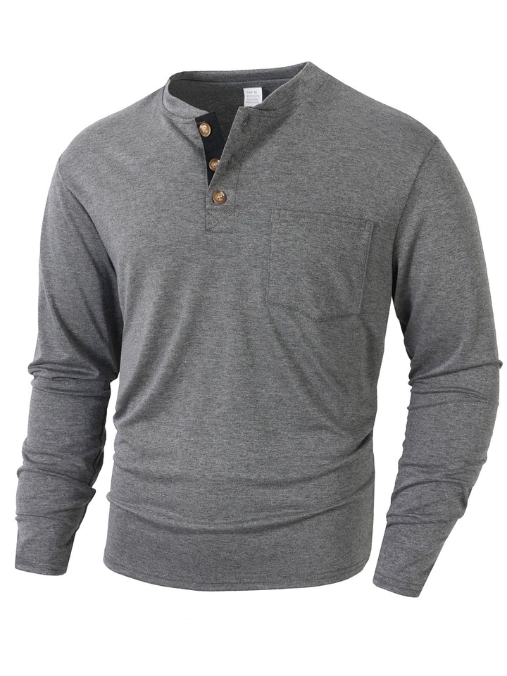 Herren langärmliges Henley-Shirt Echoarchiv