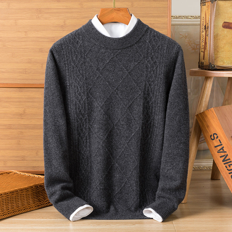 Herren hochwertiger Strickpullover mit diamantartigem Muster Echoarchiv