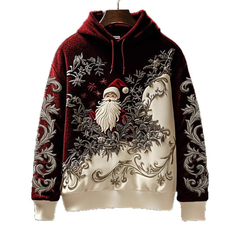 Damen Kreativer Kapuzenpullover mit Skelett- und Weihnachtsmotiv Echoarchiv