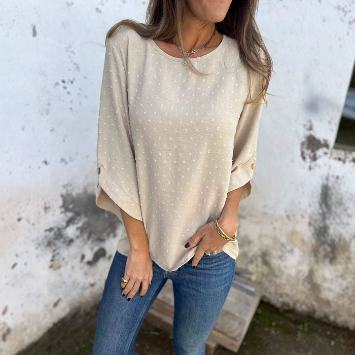 Damen Bluse mit Strukturpunktmuster und dreiviertel Ärmel Echo Archiv