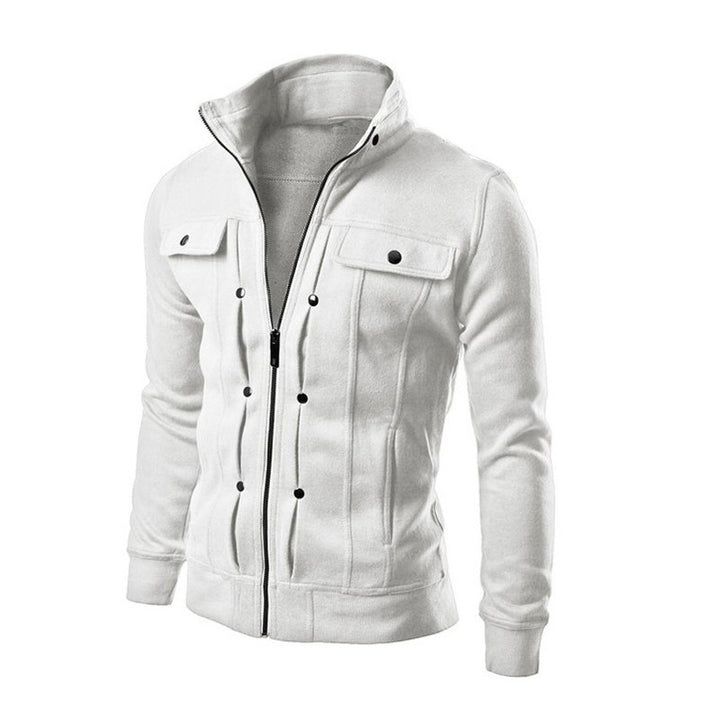 Herren modische Fleecejacke mit hohen Kragen und praktischen Taschen Echoarchiv