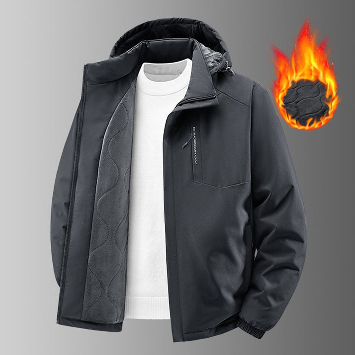 Herren Thermo-Outdoorjacke mit gesteppter Fleece-Innenlage, wind- und wasserabweisender Hülle & Kapuze Echoarchiv