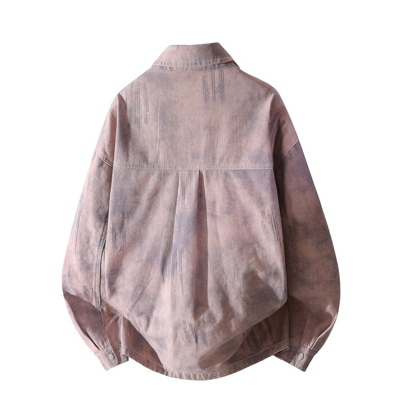 [Herren] Oversize-Hemdjacke mit Allover-Fade-Print, Druckknopfverschluss & aufgesetzten Brusttaschen Echoarchiv
