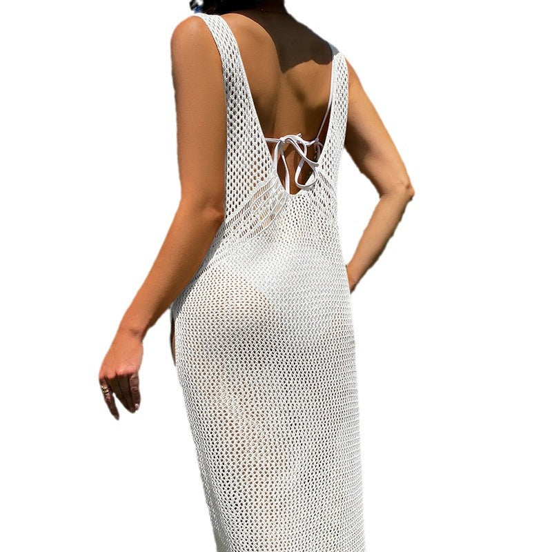 Damen Häkel-Strandkleid mit raffinierten Lochdetails und tiefem V-Ausschnitt Echo Archiv