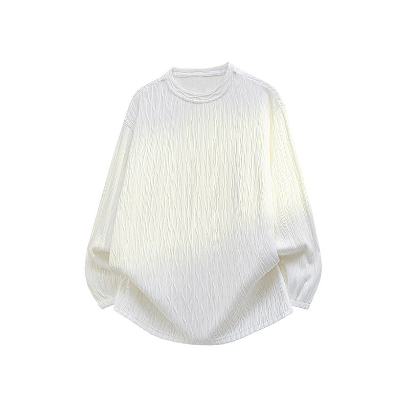 Unisex Oversize Strukturierter Rundhals-Pullover mit Ballonärmeln und abgerundetem Saum Echo Archiv