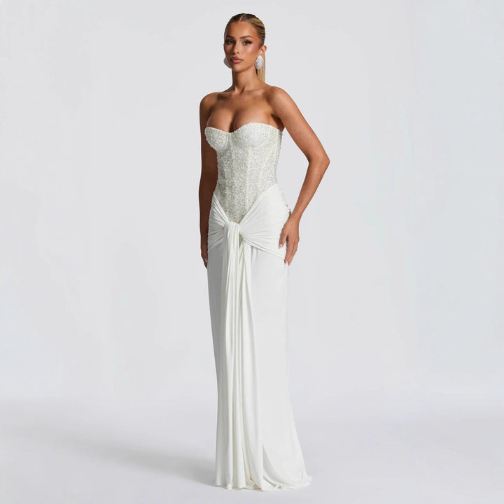 Damen Strapless Glamour- Abendkleid mit drapierter Taille Echo Archiv