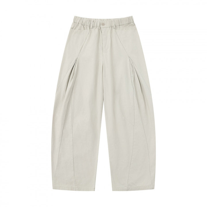 Damen Weite Culotte-Hose mit elastischem Bund, dekorativen Falten und geschwungenen Nahtdetails Echo Archiv