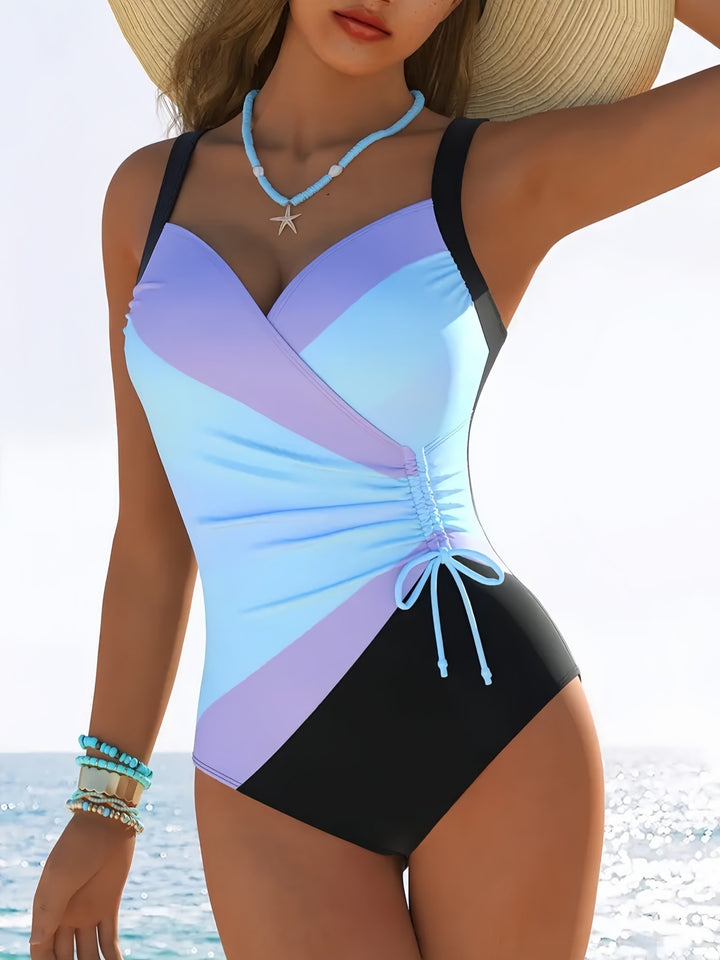 Damen Einteiliger Badeanzug mit eleganten Wickel-Details Echo Archiv
