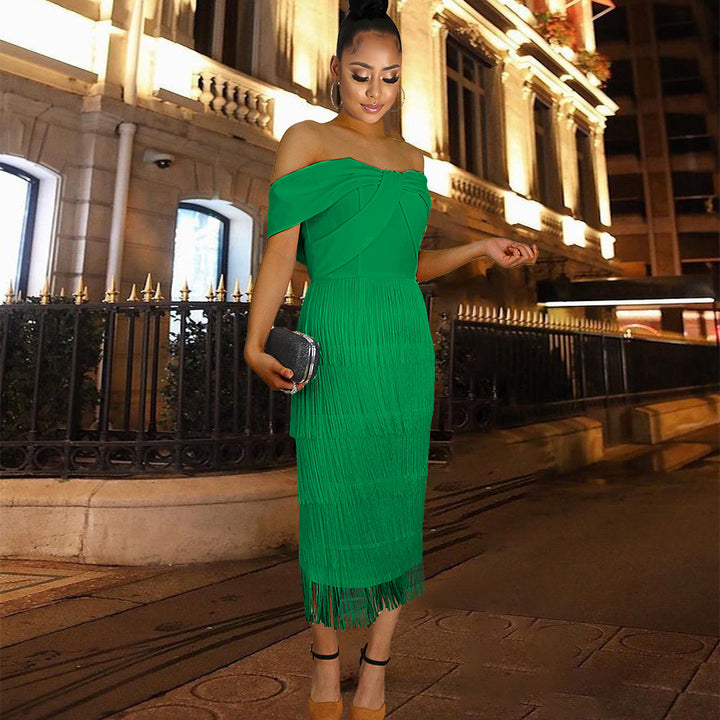 Damen Cut-out Cocktailkleid mit Fransen Echo Archiv