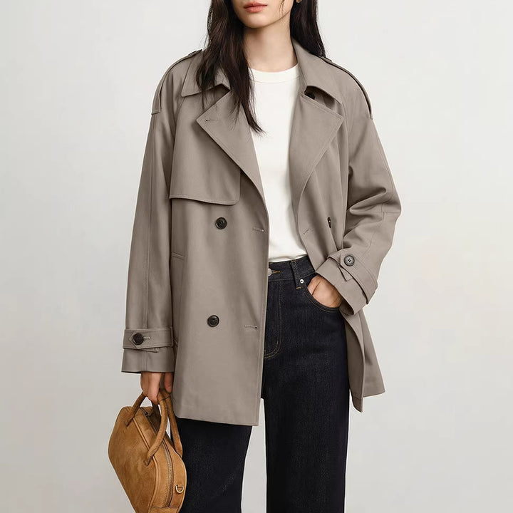 Damen Modischer Trenchcoat mit tailliertem Schnitt Echoarchiv