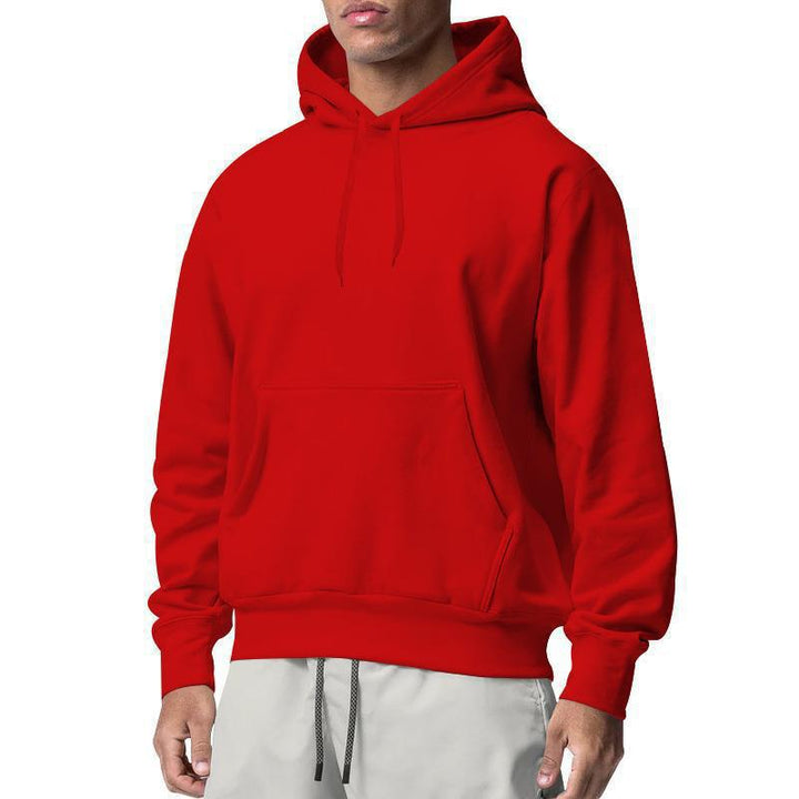 Herren Premium-Kapuzenpullover mit Kängurutasche, innen angerautem Fleece, verstärkter Nackennaht und geripptem Saum – Cavarno