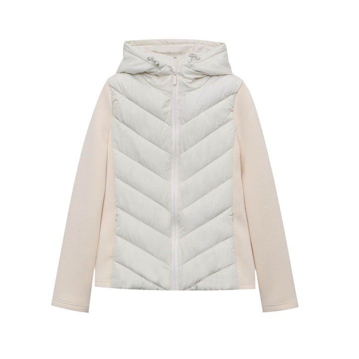 Damen nan gesteppte Hybridjacke mit Kapuze, chevron-Steppung und elastischen Softshellärmeln Echo Archiv