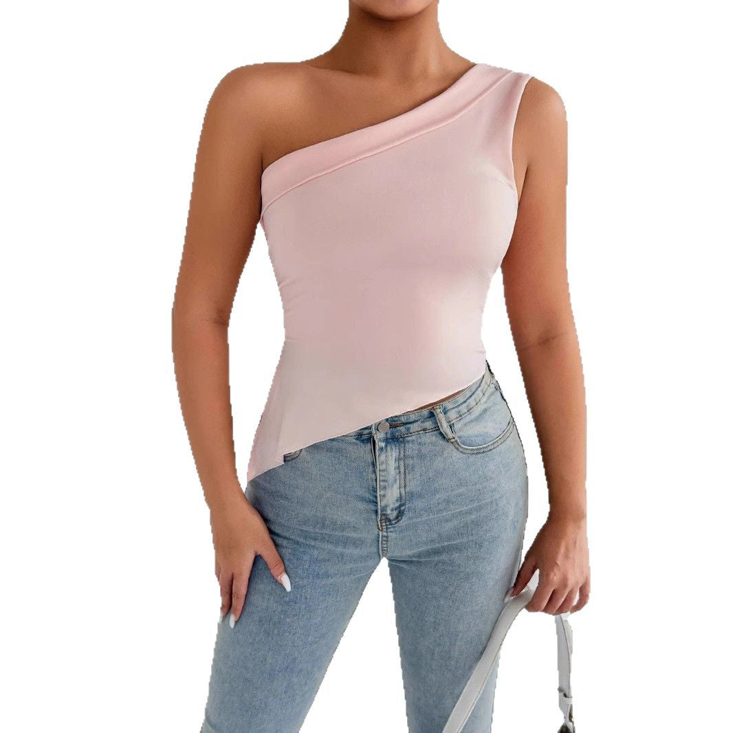 Damen asymmetrisches Top mit schulterfreiem Design und eleganter Drapierung Echo Archiv